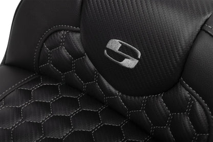 SADDLEMEN RoadSofaT Seat - with Backrest - Gray Stitch - Extended 823-07-190B2