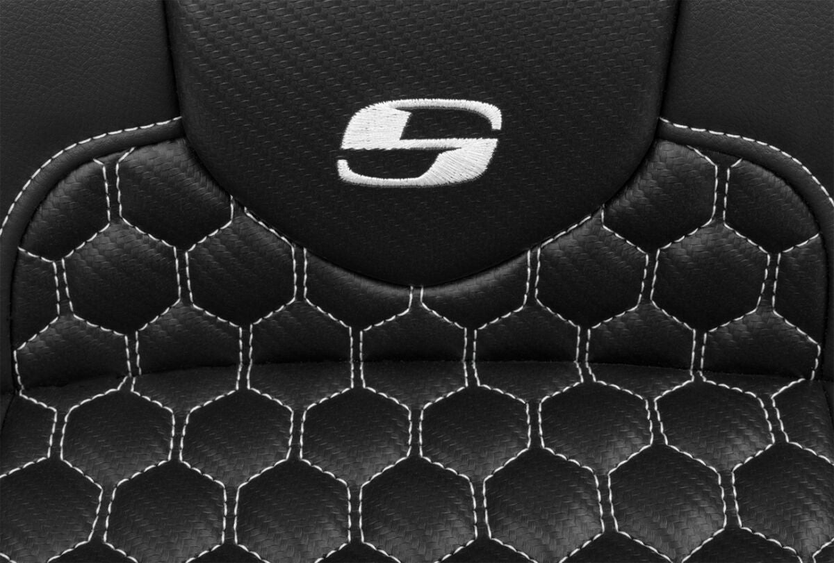 SADDLEMEN RoadSofaT Seat - with Backrest - White Stitch - Extended 823-07-190B6
