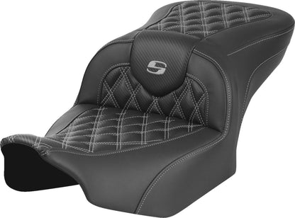 SADDLEMEN RoadSofaT Seat - without Backrest - Carbon Fiber - Gray Stitch 823-07-20602