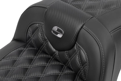 SADDLEMEN RoadSofaT Seat - without Backrest - Carbon Fiber - Gray Stitch 823-07-20602