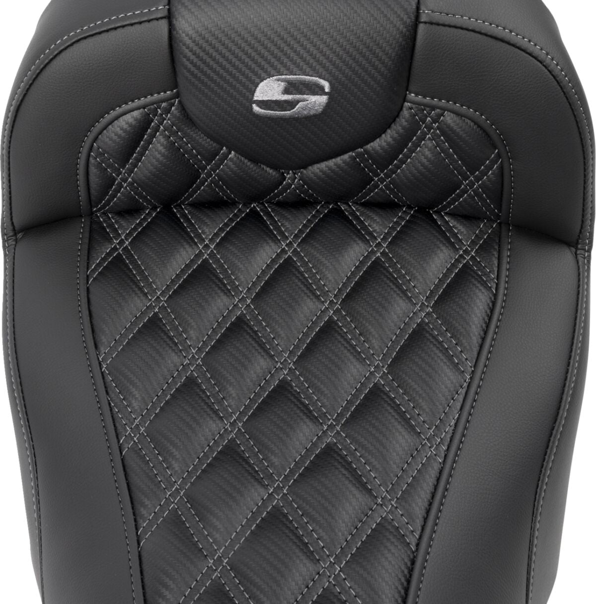 SADDLEMEN RoadSofaT Seat - without Backrest - Carbon Fiber - Gray Stitch 823-07-20602
