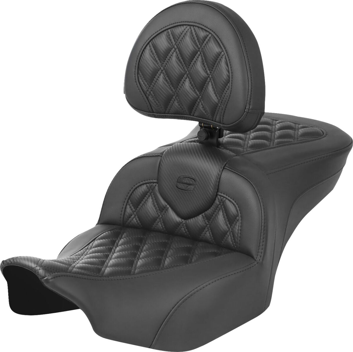 SADDLEMEN RoadSofaT Seat - with Backrest - Carbon Fiber 823-07-206B0