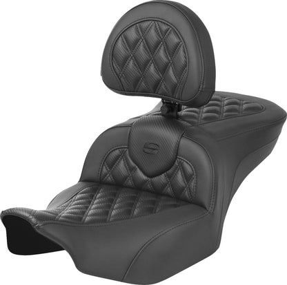 SADDLEMEN RoadSofaT Seat - with Backrest - Carbon Fiber 823-07-206B0
