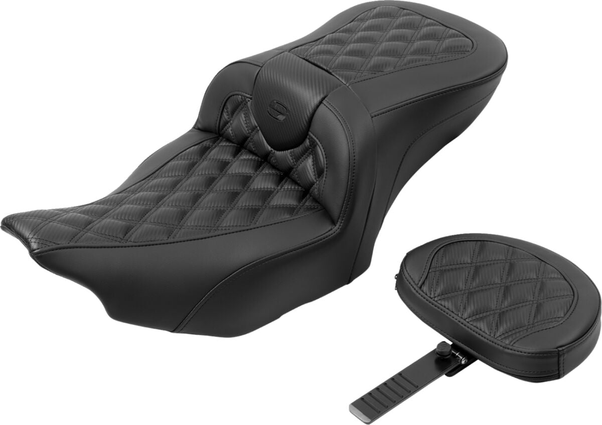 SADDLEMEN RoadSofaT Seat - with Backrest - Carbon Fiber 823-07-206B0
