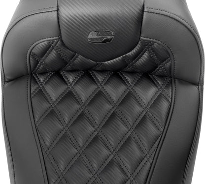 SADDLEMEN RoadSofaT Seat - with Backrest - Carbon Fiber 823-07-206B0