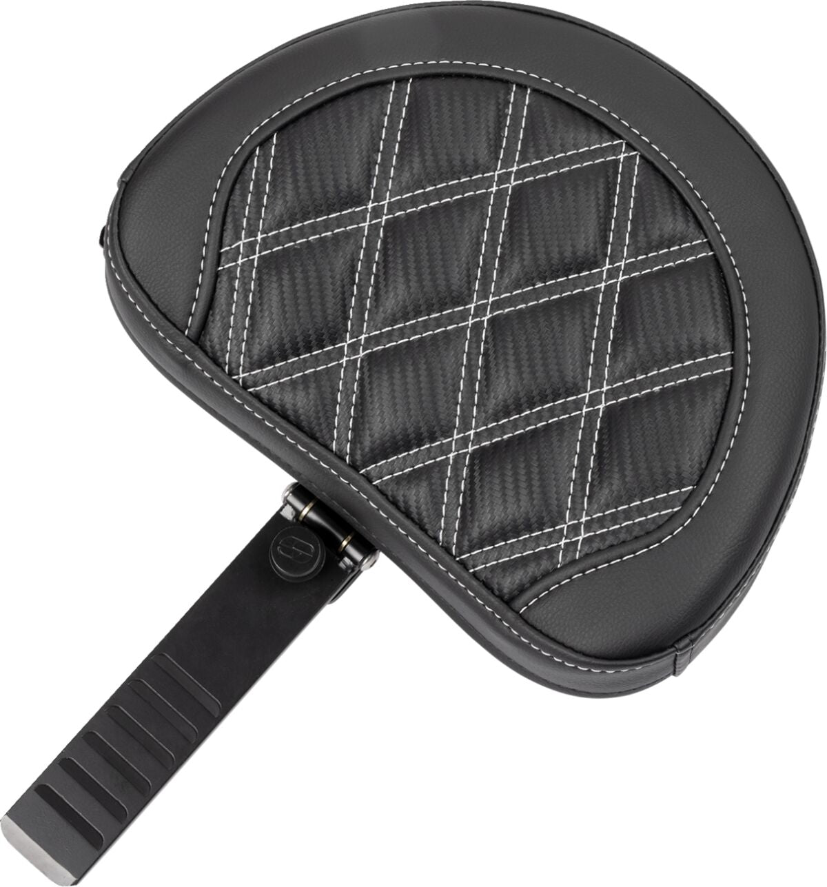SADDLEMEN RoadSofaT Seat - with Backrest - Carbon Fiber - Silver Stitch 823-07-206B5