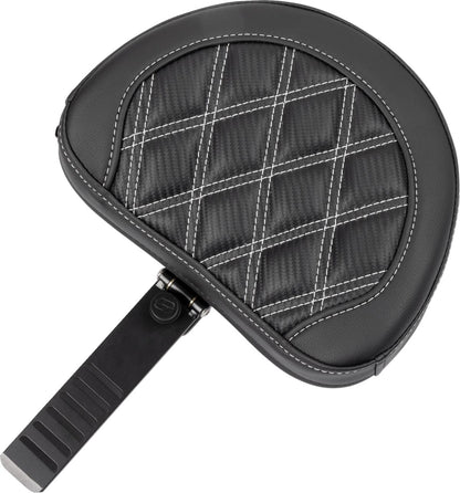 SADDLEMEN RoadSofaT Seat - with Backrest - Carbon Fiber - Silver Stitch 823-07-206B5