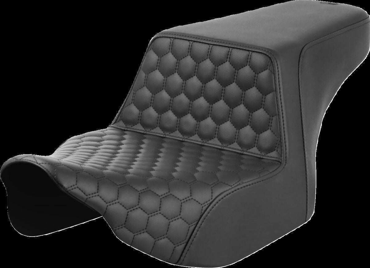 SADDLEMEN Step-Up Seat - Front Honeycomb - Black Stitching 823-07-17700