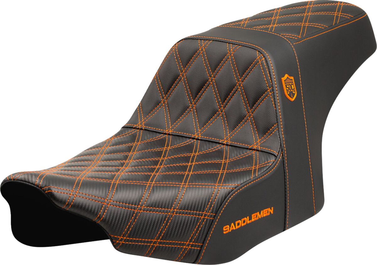 SADDLEMEN SEAT SDC PERFORMANCE GRIP ORANGE STITCH SC82307D3