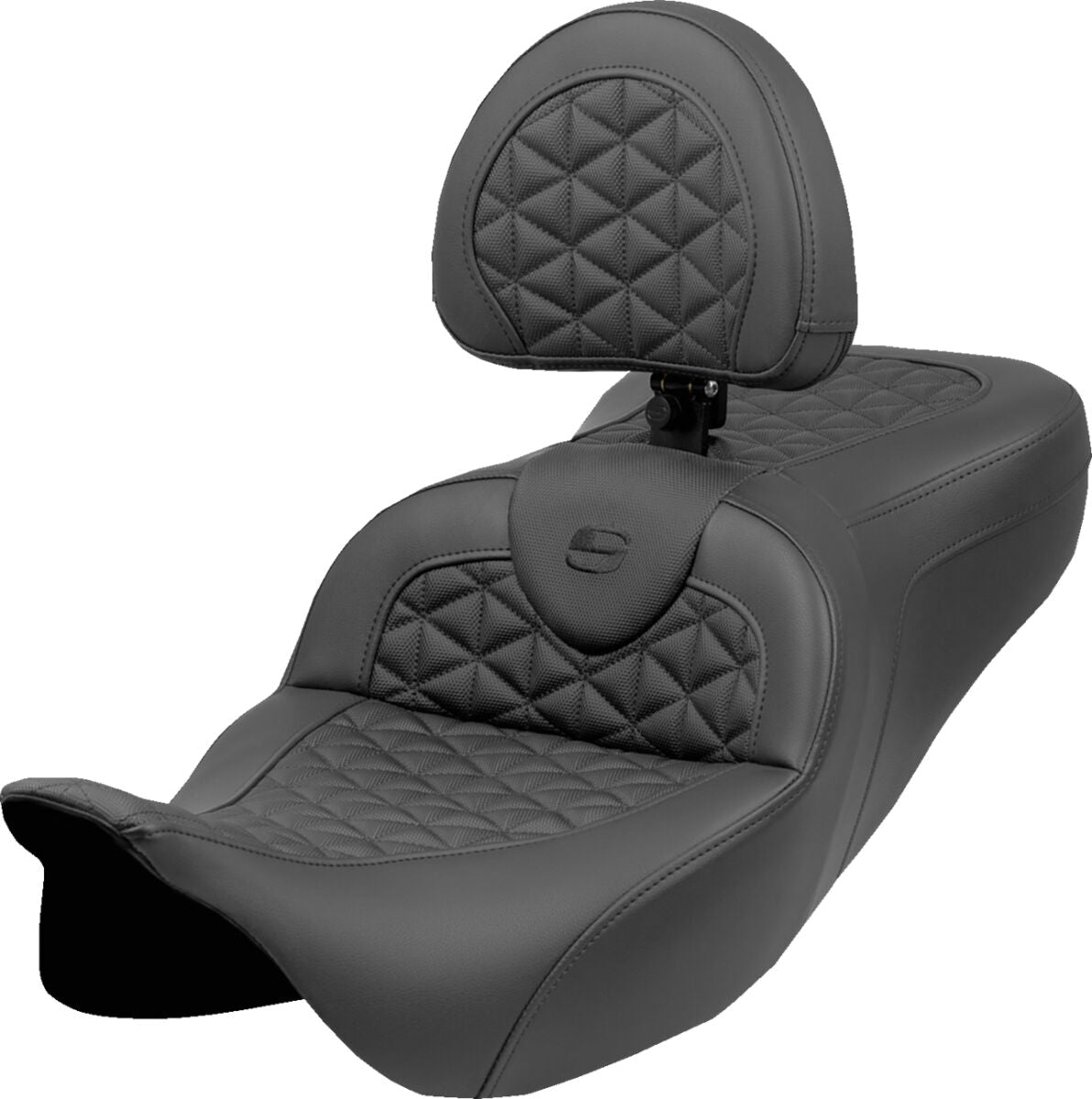 SADDLEMEN RoadSofaT Tri Gripper Seat - Standard Reach - w/ Backrest 808-07B-210B0