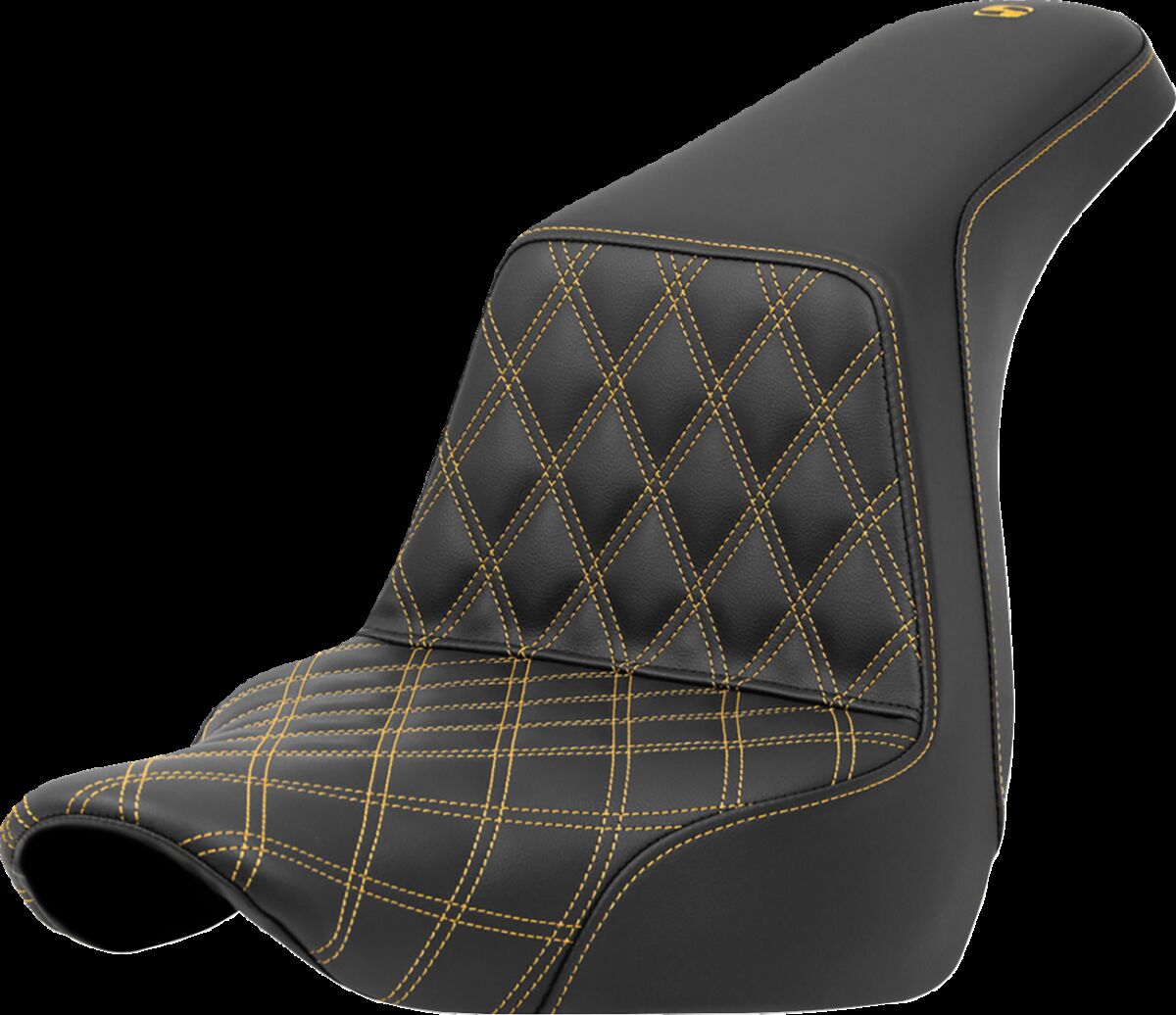 SADDLEMEN SEAT STEP UP LS DRIVER GOLD STITCH 818-29-17207