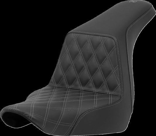 SADDLEMEN SEAT STEP UP LS DRIVER GREY STITCH 818-29-17202
