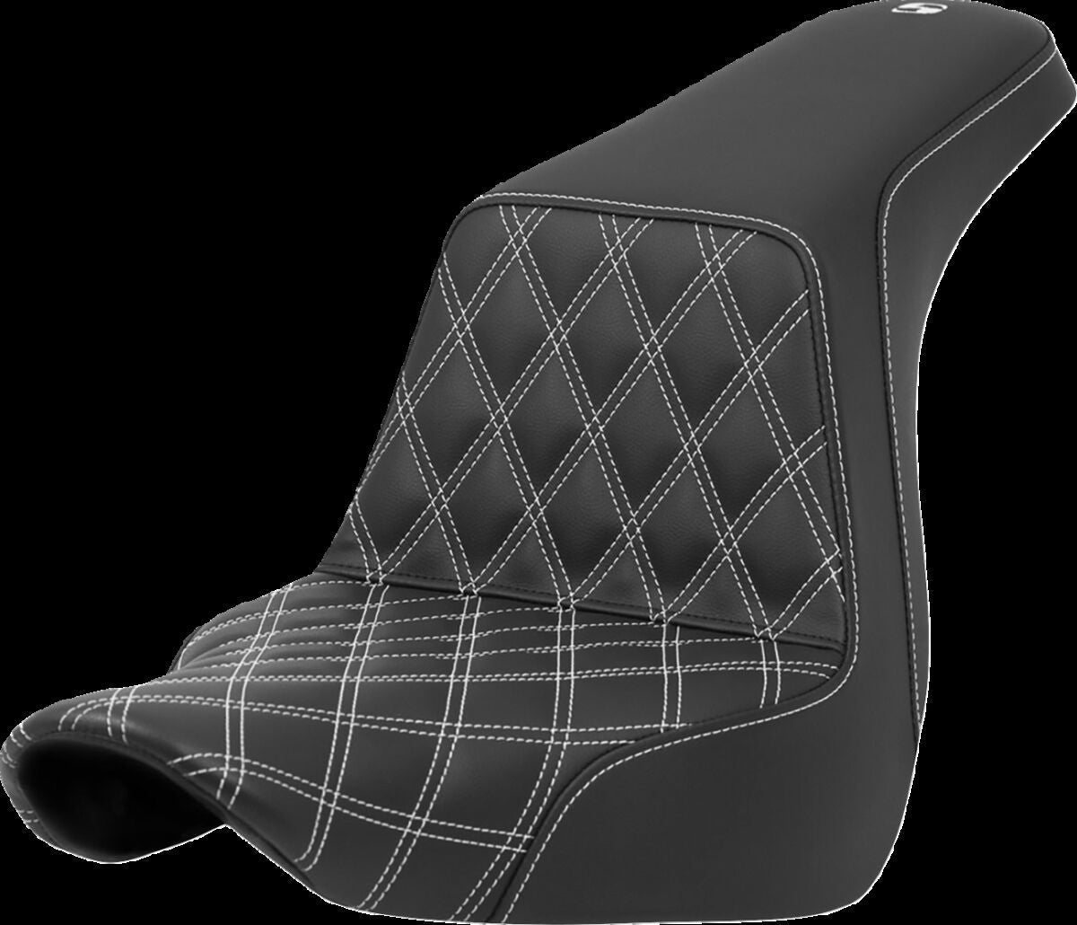 SADDLEMEN SEAT STEP UP LS DRIVER WHITE STITCH 818-29-17206