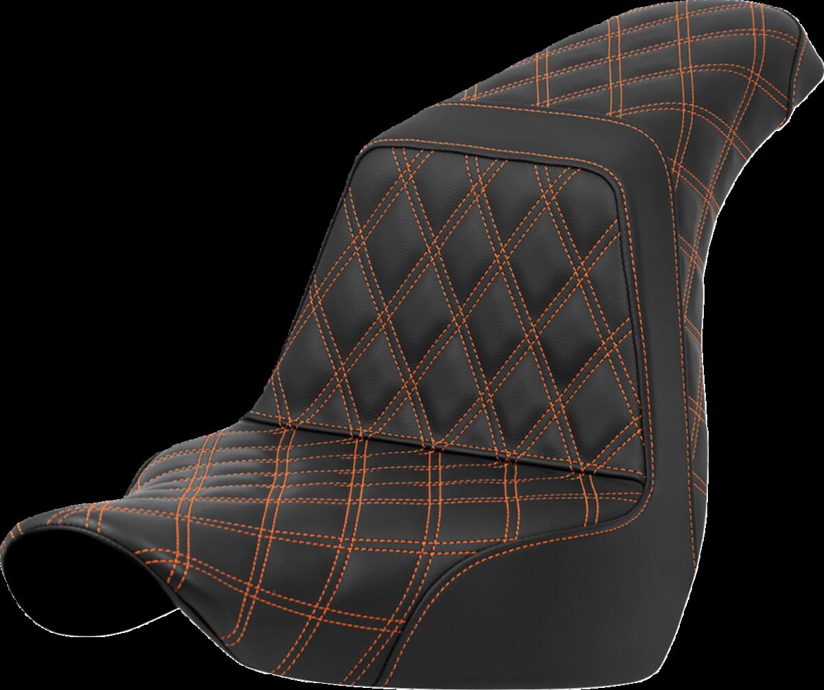 SADDLEMEN SEAT STEP UP FULL LS ORANGE STITCH 818-29-17503