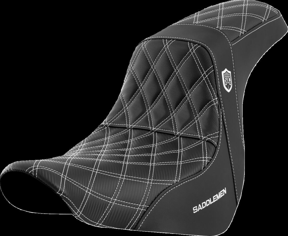 SADDLEMEN SEAT SDC PERF GRIPPER WHITE STITCH SC81829WHI