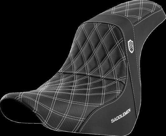 SADDLEMEN SEAT SDC PERF GRIPPER WHITE STITCH SC81829WHI