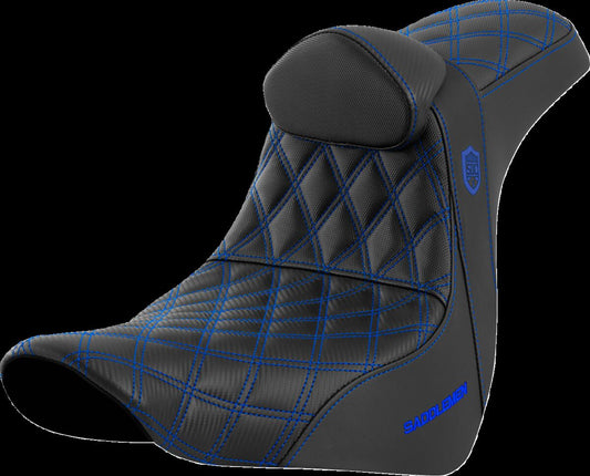 SADDLEMEN SEAT SDC PERF GRIPPER W/BR BLUE STITCH SC81829BLURT