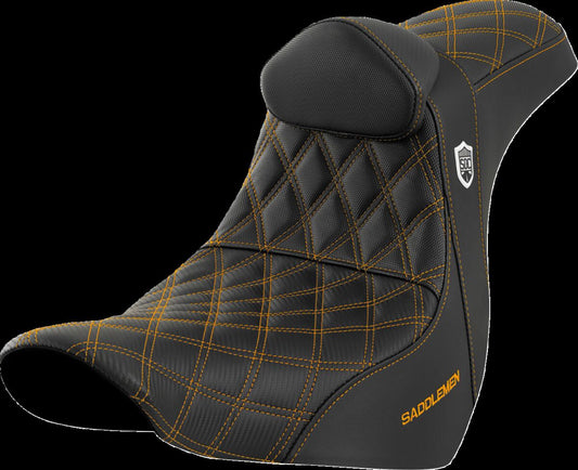 SADDLEMEN SEAT SDC PERF GRIPPER W/BR GOLD STITCH SC81829GOLRT