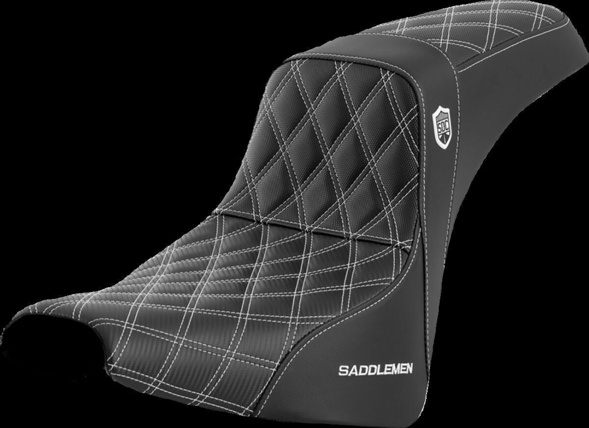 SADDLEMEN SEAT SDC PERF GRIPPER WHITE STITCH SC81830WHI