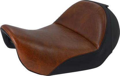 SADDLEMEN LARIAT SOLO SEAT DISTRESSED BROWN LEATHER WITH GEL HARLEY DAVIDSON 806-04-0041B