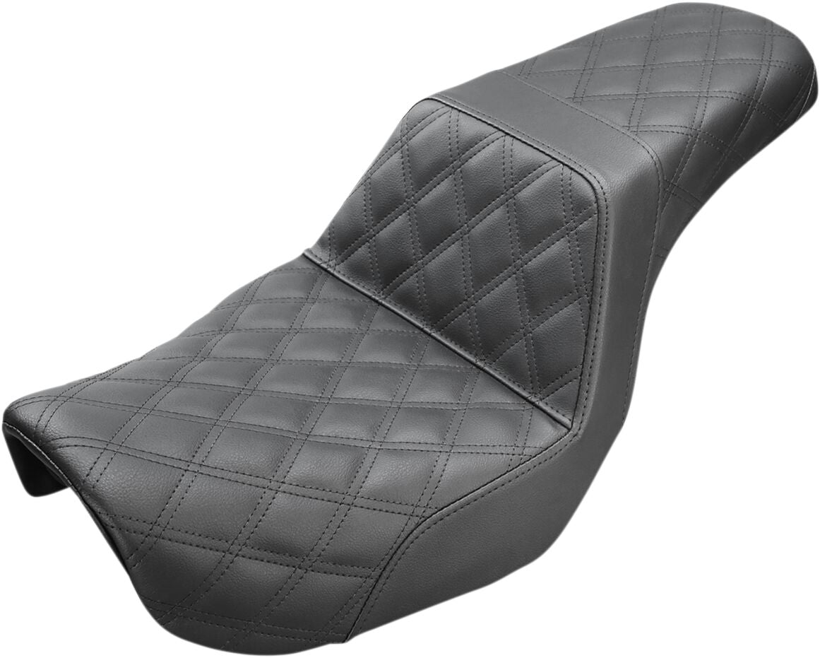 SADDLEMEN SEAT STEP UP LS FRONT W/PASSENGER LATTICE BLACK 806-04-175