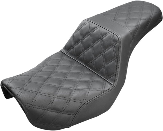 SADDLEMEN SEAT STEP UP LS FRONT W/PASSENGER LATTICE BLACK 806-04-175