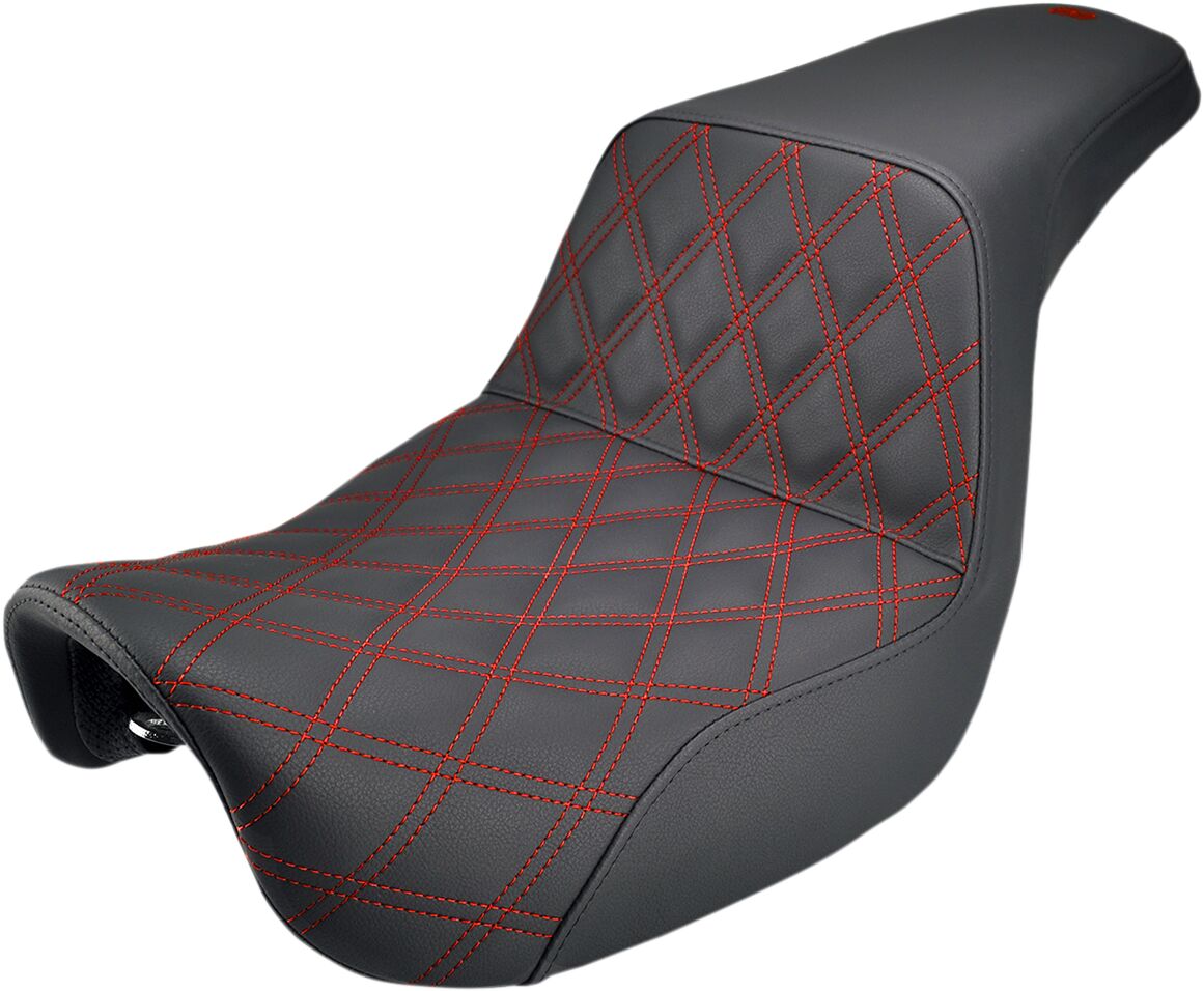 SADDLEMEN SEAT LS-STEP UP LATTICE RED 806-04-172RD