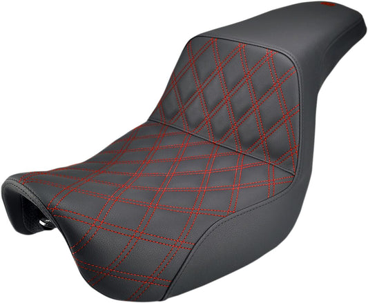 SADDLEMEN SEAT LS-STEP UP LATTICE RED 806-04-172RD