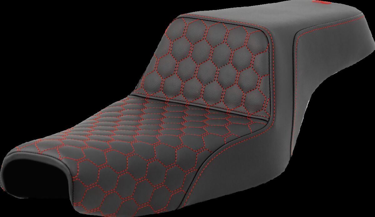 SADDLEMEN Step-Up Seat - Honeycomb - Red Stitching 807-11-17704