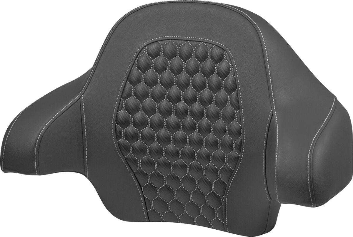 SADDLEMEN Tour Pack Backrest Pad - Honeycomb - Silver Stitching 814-07-19005