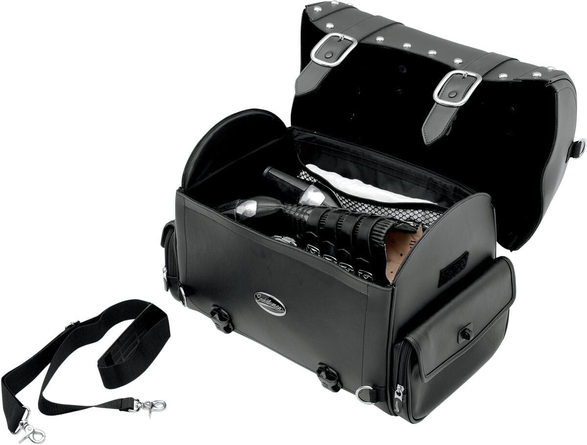 SADDLEMEN EXPRESS DESPERADO TRUNK BAG SYNTHETIC LEATHER BLACK CHROME 3503-0054