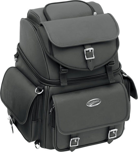 SADDLEMEN DRESSER BACK SEAT SISSY BAR BAG SYNTHETIC LEATHER BLACK EX000440