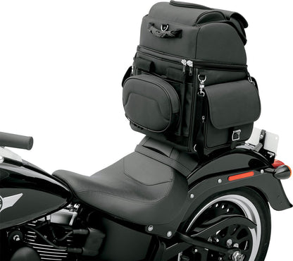 SADDLEMEN DRESSER BACK SEAT SISSY BAR BAG SYNTHETIC LEATHER BLACK EX000440