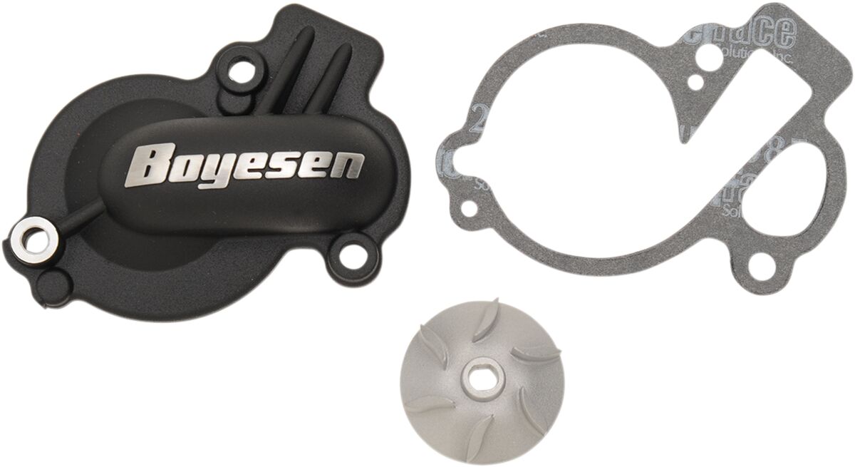 BOYESEN WATER PUMP COVER & IMPELLER KIT SUPERCOOLER ALUMINUM BLACK WPK-45AB