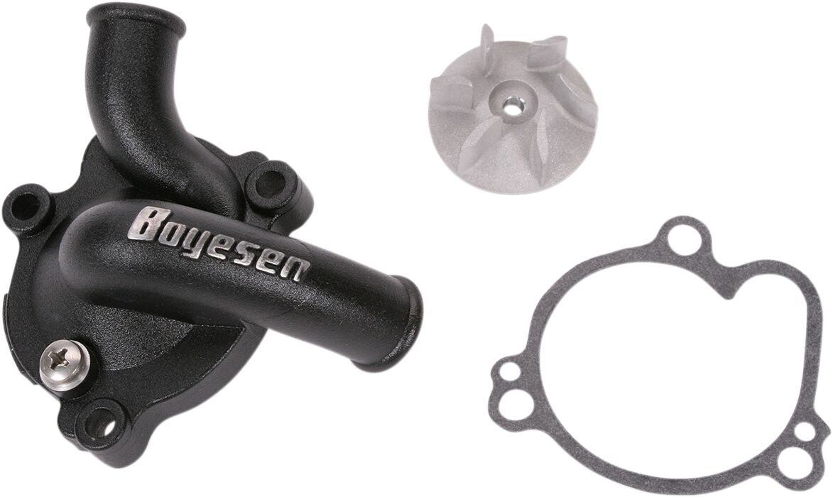 BOYESEN WATER PUMP COVER & IMPELLER KIT SUPERCOOLER ALUMINUM BLACK WPK-12B