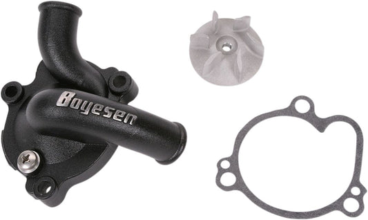 BOYESEN WATER PUMP COVER & IMPELLER KIT SUPERCOOLER ALUMINUM BLACK WPK-12B