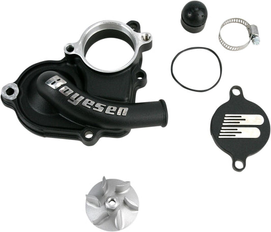 BOYESEN WATER PUMP COVER & IMPELLER KIT SUPERCOOLER ALUMINUM BLACK WPK-26AB