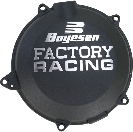 BOYESEN CLUTCH COVER FACTORY RACING ALUMINUM REPLACEMENT POWDER-COATED BLACK CC-45B