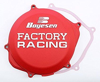 BOYESEN CLUTCH COVER FACTORY RACING ALUMINUM REPLACEMENT RED CC-06AR