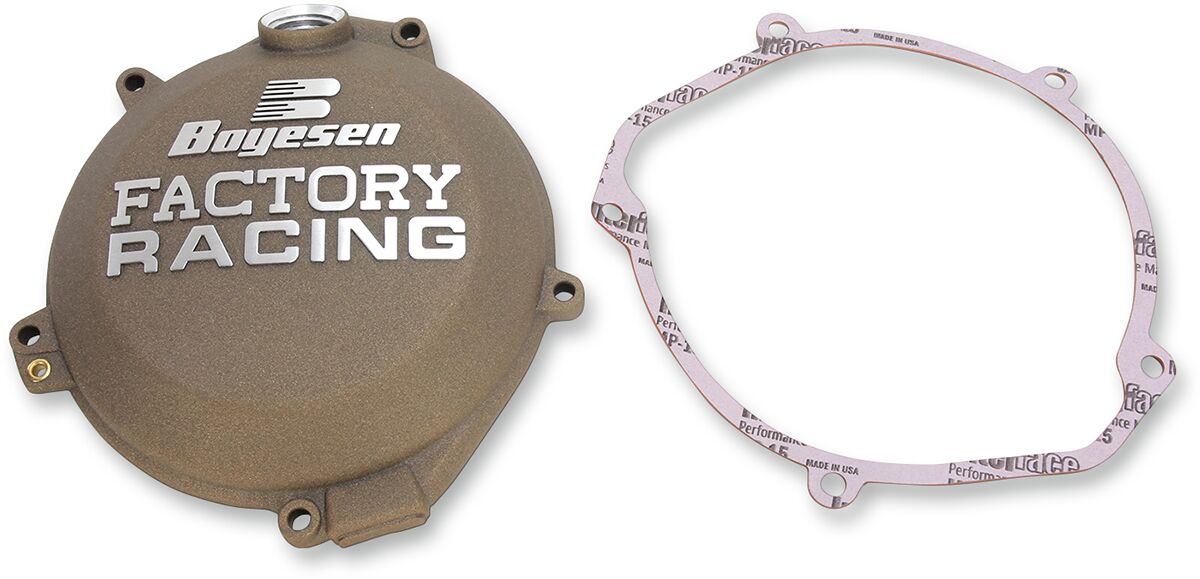 BOYESEN CLUTCH COVER FACTORY RACING ALUMINUM CUSTOM REPLACEMENT POWDER-COATED GRAY CC-44CM
