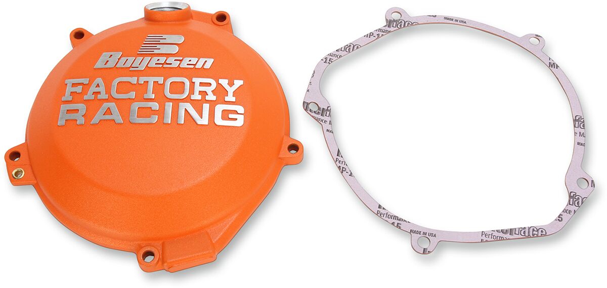 BOYESEN CLUTCH COVER FACTORY RACING ALUMINUM CUSTOM REPLACEMENT POWDER-COATED ORANGE CC-44CO