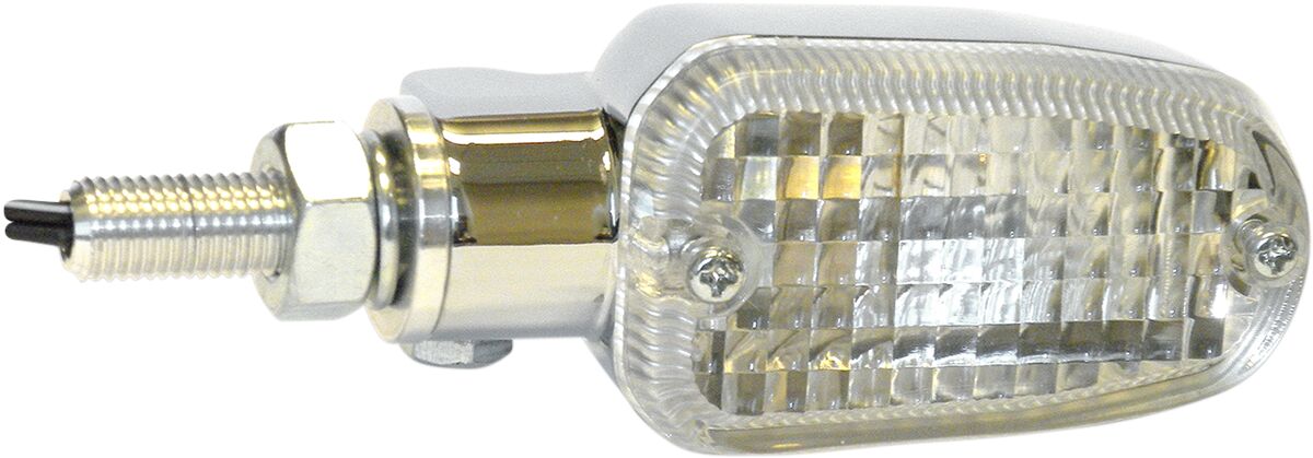 K&S TECHNOLOGIES TURN SIGNAL E-MARK ALUMINUM CHROME BODY CLEAR LENS 25-7704CM