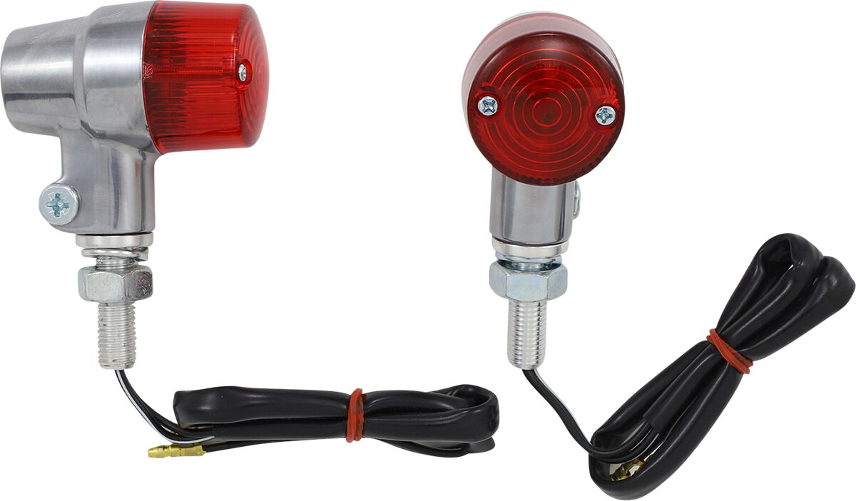 K&S TECHNOLOGIES MARKER LIGHT ROUND #3 ALUMINUM POLISHED BODY RED LENS 25-8620