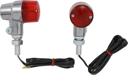 K&S TECHNOLOGIES MARKER LIGHT ROUND #3 ALUMINUM POLISHED BODY RED LENS 25-8620
