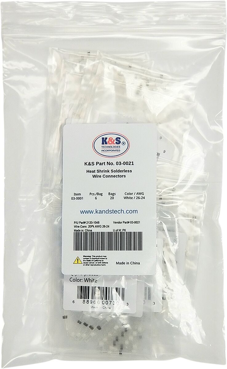 K&S TECHNOLOGIES Wire Connector - 20PK - AWG 26-24 03-0021