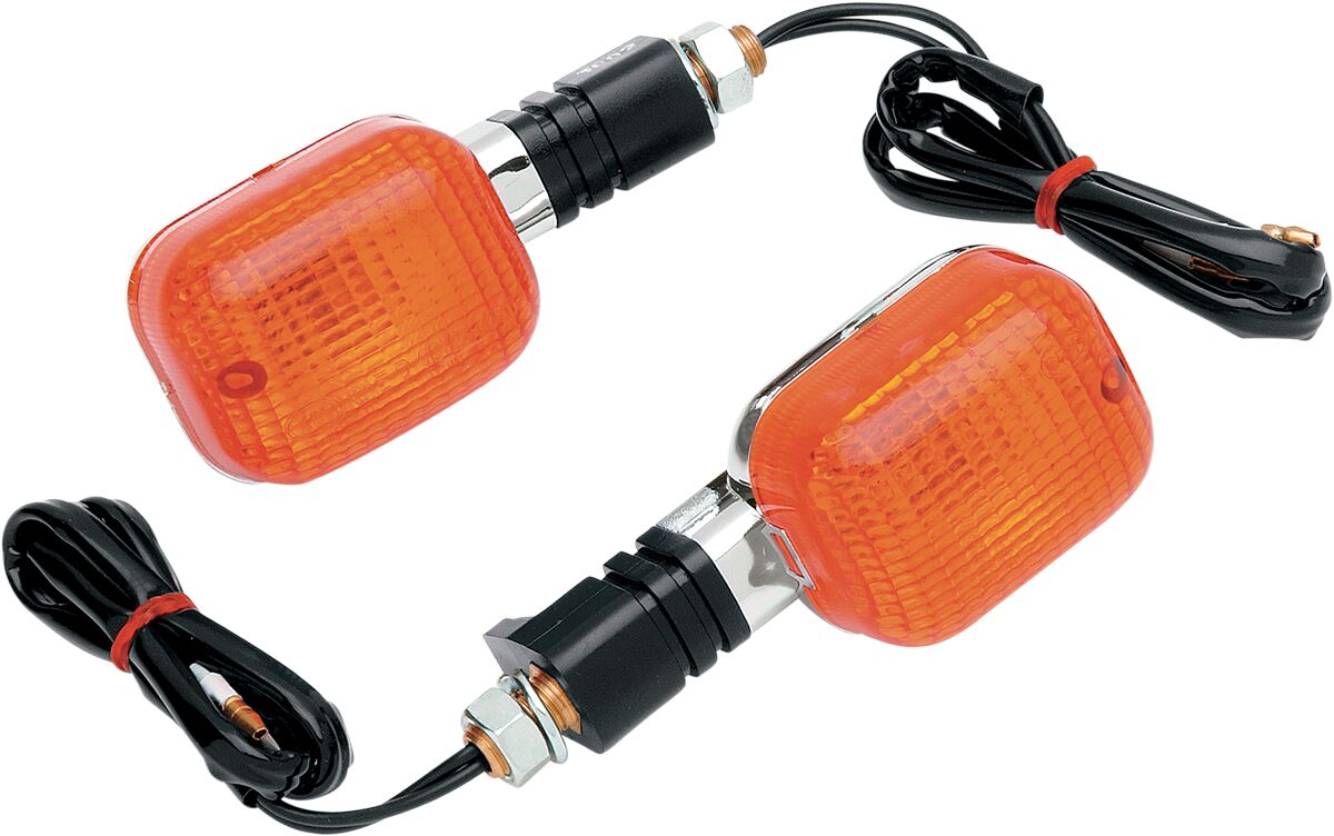 K&S TECHNOLOGIES TURN SIGNAL DOT CHROME BODY AMBER LENS 25-7002