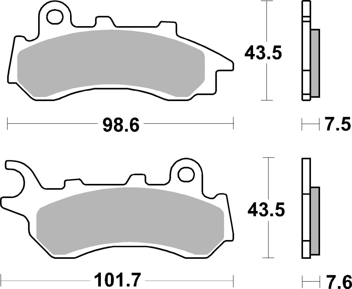 SBS BRAKE PAD CARBON HI-TECH STREET 233CT
