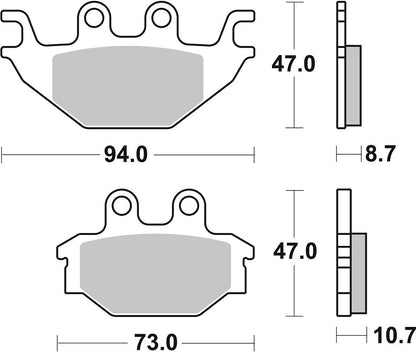 SBS BRAKE PAD CERAMIC STREET 810HF
