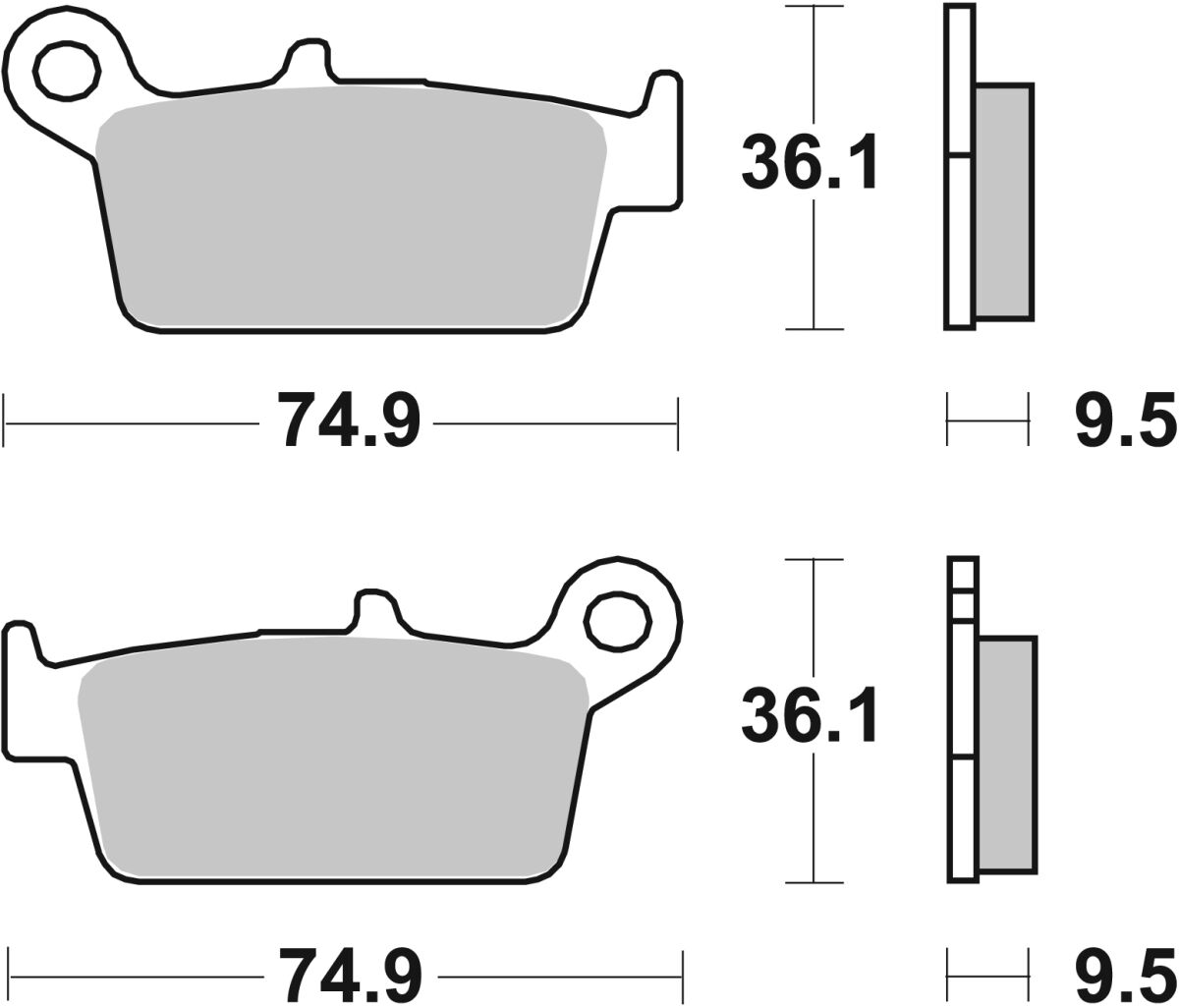 SBS BRAKE PAD CERAMIC STREET 604HF