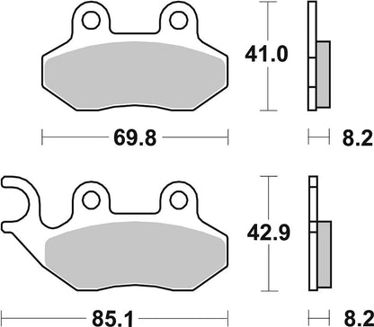 SBS BRAKE PAD CERAMIC STREET 708HF
